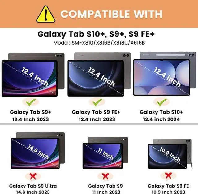 Alt view image 2 of 5 - INFILAND for Galaxy Tab S10+, S9+ Plus/S9 FE+ Plus Keyboard Case, [High Precision Tackpad] 360 Rotating Stand Detachable Magnetic Wireless Keyboard Cover, Light Black