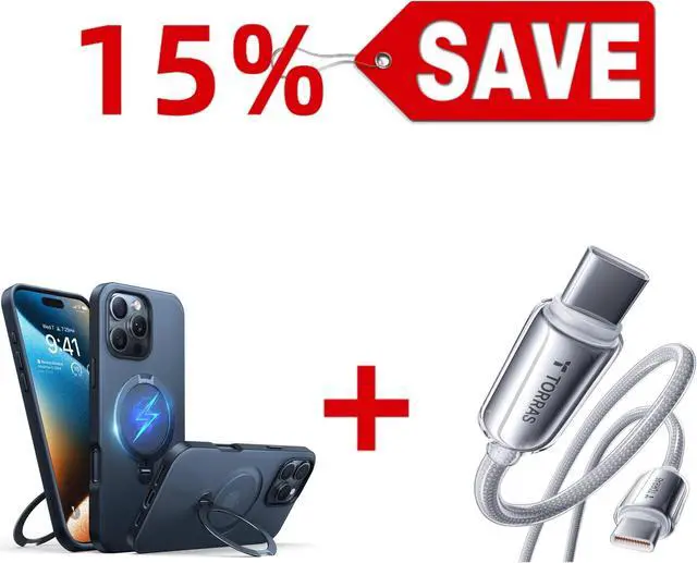 Main image of TORRAS USC C to USB C Cable & Magnetic Case  Buy Together to Save 15%