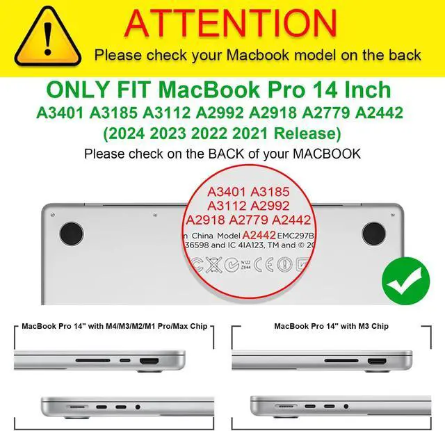 Alt view image 2 of 5 - Fintie Case for MacBook Pro 14 Inch A3401 A3185 A3112 A2992 A2918 A2779 A2442 with M4 M3 M2 M1 Chip (2024 2023 2022 2021 Release) - Heavy Duty Rugged Hard Shell Case Cover with TPU Bumper (Glittering)