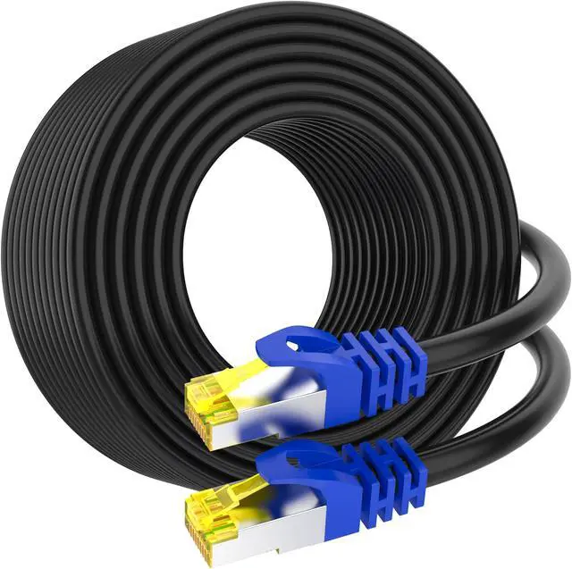 Main image of AoforzTech Cat 8 Ethernet Cable 150 ft,Heavy Duty High Speed Network Internet Cable, RJ45 Connector,26AWG 40Gbps 2000Mhz Patch Cord,S/FTP Indoor & Outdoor LAN Cable-Waterproof(Black)