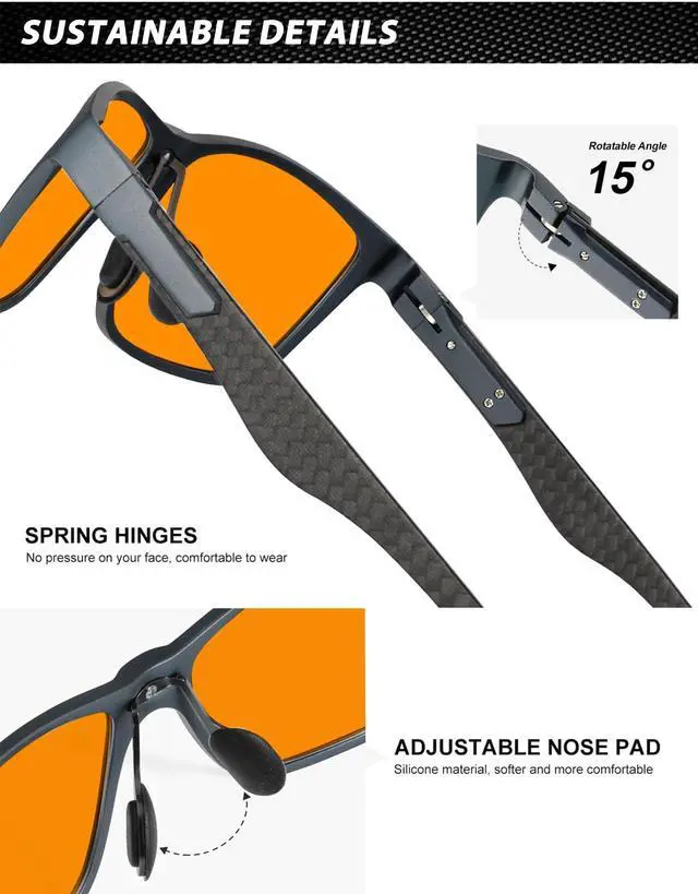 Alt view image 4 of 5 - ANYLUV Blue Light Blocking Glasses Men Computer Gaming Glasses Lightweight Al-Mg Metal Anti Eyestrain Eye Protection