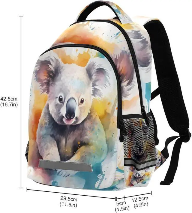 Alt view image 3 of 5 - ALAZA Cute Watercolor Koala Colorful Backpacks Travel Laptop Daypack School Book Bag for Men Women Teens Kids