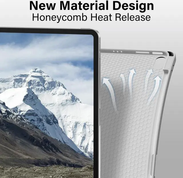 Alt view image 4 of 5 - BQDIYOO Case for iPad 11th/10th Generation with Keyboard, 11-inch A16 & 10.9 inch 7 Colors Backlit Wireless Bluetooth Keyboard Case with Pencil Holder, Cover for iPad 11/10 Gen 2025/2022, Gray