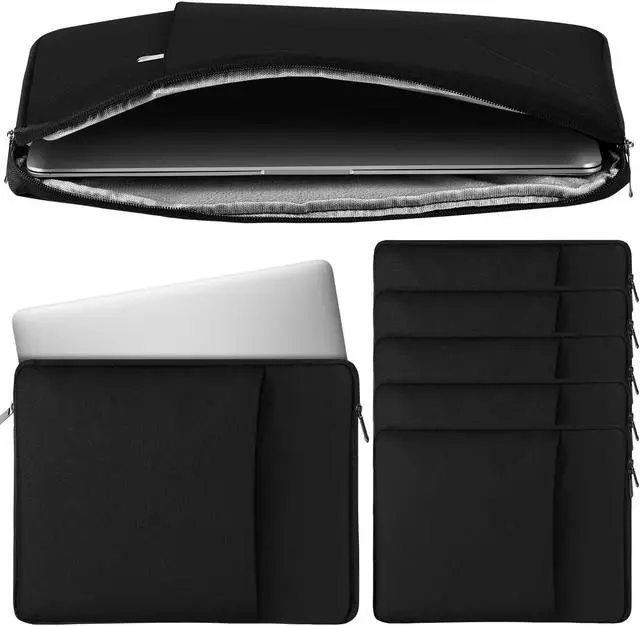 Main image of Bulyoou 6 Pcs Laptop Sleeve Bag 14 Inch Black Shockproof Protective Laptop Cover Notebook Computer Cases