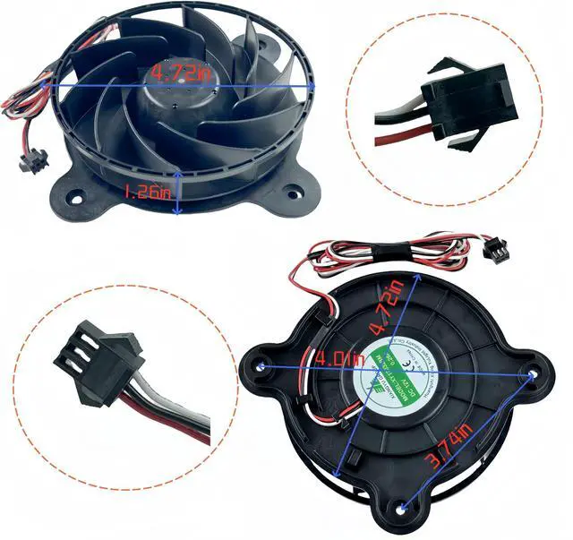 Alt view image 2 of 5 - XY12032BM 120×120×32mm Cooling Fan, DC 12V 0.26A Cooling Fan XY12032BM