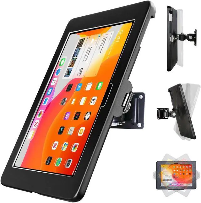 Main image of CarrieCathy Wall Mount Anti-Theft Security Kiosk POS Stand Holder Enclosure for 10.9" 2022 iPad 10th Generation, Flip & Rotate