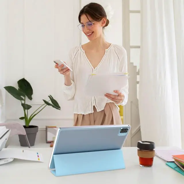 Alt view image 5 of 5 - Android 14 Tablet, 10.1 inch 8GB RAM+64GB ROM/1TB(Max), 2 in 1 Tablets with Keyboard Case Mouse Stylus, 1.8GHz Quad-core Processor, 1280*800 IPS HD Touch Screen, 8MP Camera, 5G Wi-Fi 6 BT 5.0 Tablet