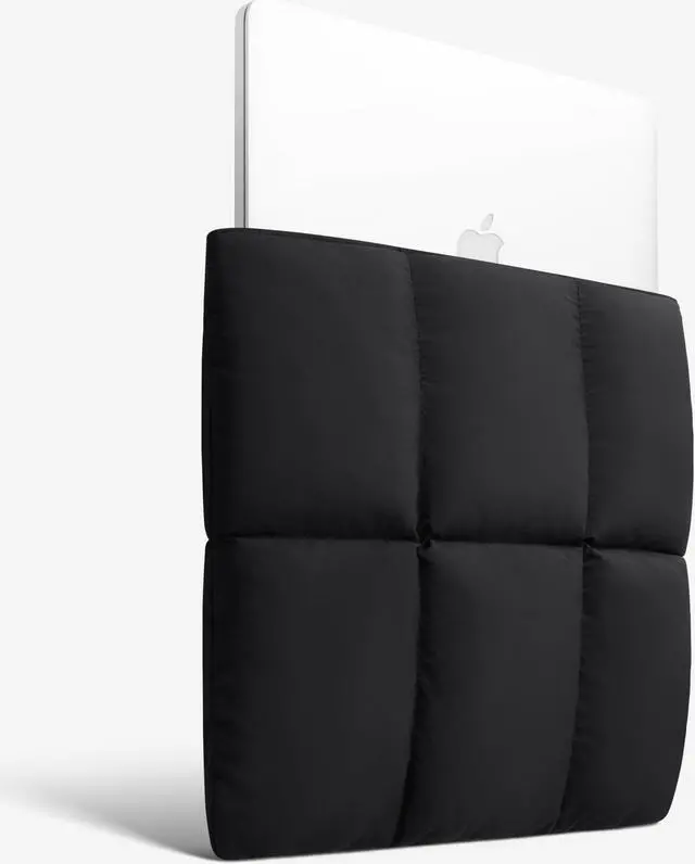 Alt view image 3 of 5 - Comfyable Puffy Laptop Sleeve 15 Inch 16 Inch, Quilted Puffer Laptop Carrying Case, Pillow Pouch Compatible for MacBook Air 15 in M4 2025 & MacBook Pro 16 in M4 2024, Black