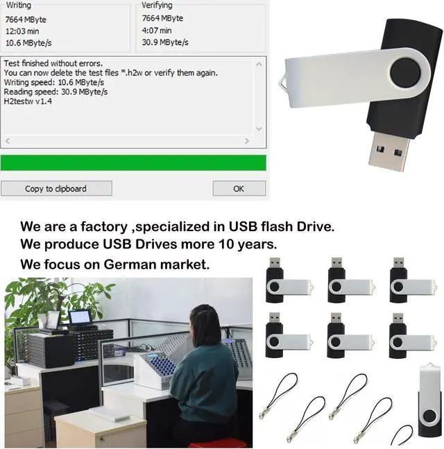 Alt view image 3 of 4 - lcwamy 8GB Flash Drives 50 Pack USB Drives Bulk USB Flash Drive 50 Pack Thumb Drive Pack Flash Drive Bulk Memoria USB CupShadow (Black, No Logo)