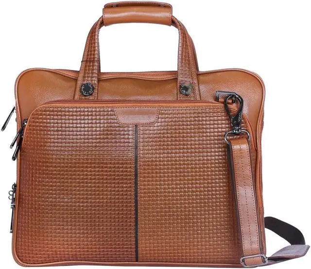 Main image of Leather briefcase 18 Inch Laptop Messenger Bags for Men and Women Best Office School College briefcase Satchel Bag