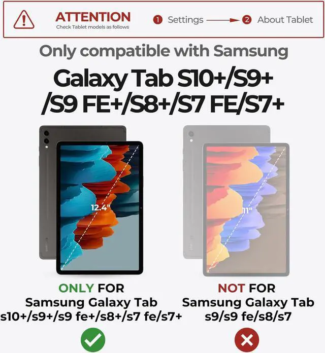 Alt view image 2 of 5 - Dexnor for Samsung Galaxy Tab S10+ Plus/S9+ Plus/S9 FE+ Plus/S8+ Plus/S7+ Plus/S7 FE Case with Keyboard 12.4" Floating Cantilever Magnetic Stand Multi-Touch Trackpad Backlit S Pen Holder - Pink