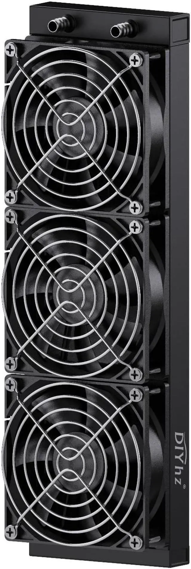 Main image of DIYhz 12 Pipe Aluminum 360mm CPU PC Laser Water Cooling Radiator - 120mm Fans, DC12V Black