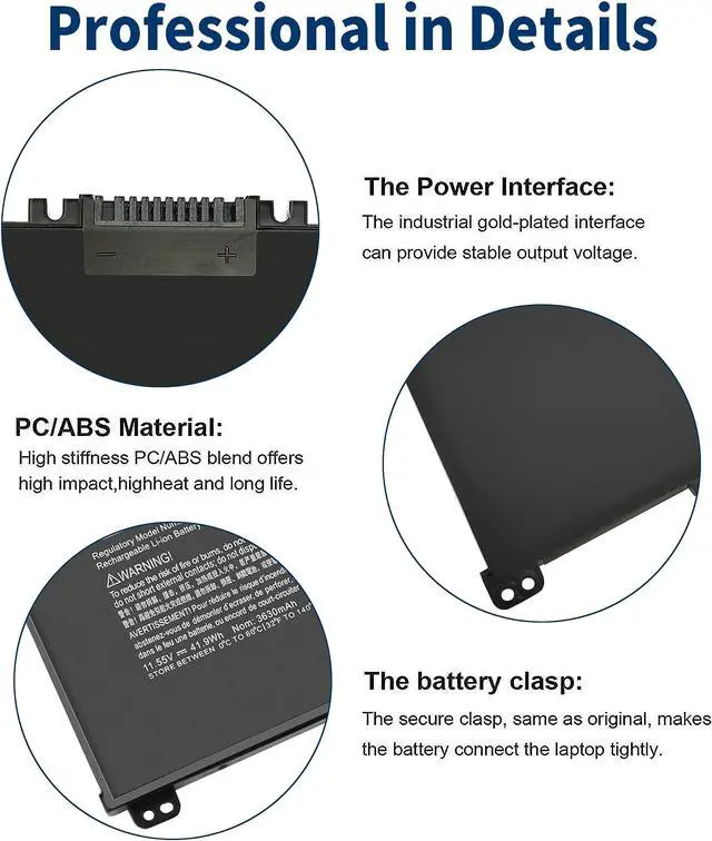 Alt view image 2 of 5 - TF03XL 920070-855 Battery for HP Pavilion 14-CD 14M-CD 15-CC 15T-CC 15-CD 15-CC023CL 15-CC154CL 15-CC060WM 15-CC152OD 15-CD040WM 17-AR050WM 17-AR007CA TF03041XL 920046-421 HSTNN-UB7J 11.55V 41.9WH