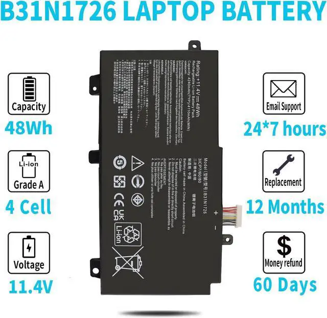 Alt view image 5 of 5 - B31N1726 Battery for ASUS TUF Gaming A15 FA506 FA506IU A17 FA706II FX504 FX504G FX504GD FX504GE FX504GM FX505 FX505DT FX505DV FX505DU FX505DY FX505GT FX505GE FX505GD FX505GM FX80 FX80G FX80GD FX86
