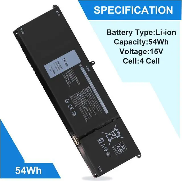 Alt view image 3 of 5 - 54Wh V6W33 Battery for Dell inspiron 3510 3511 3515 3525 3530 3535 5310 5410 5415 5418 5420 5425 7415 7430 5510 5515 5518 5625 5630 5635 Latitude 3320 3330 3420 3520 Vostro 7425 5620 5625 TN70C
