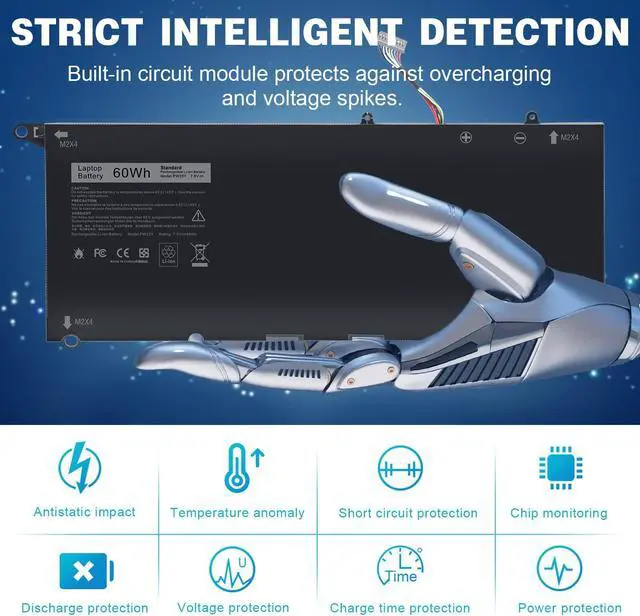 Alt view image 5 of 5 - Fancy Buying PW23Y 0PW23Y Laptop Battery for Dell XPS 13 9360 13-9360-D1605G 13-9360-D1605T 13-9360-D1609 13-9360-D1609G 13-9360-D1705G fits 0TP1GT TP1GT RNP72 0RNP72 P54G002