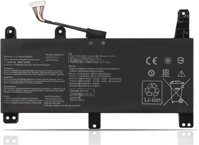 Main image of C41N1731-2 Laptop Battery Compatible with Asus ROG Strix G15 G512 G512LV G512LU G512LW G512LWS Scar 15 G532LV G532LWS G532LW G17 G712LV G712LU G712LW G712LWS Scar 17 G732LW G732LV Series(15.4V 66Wh)