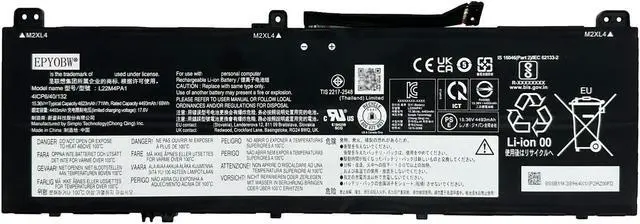 Main image of EPYOBW L22M4PA1 Laptop Battery 71Wh 4623mAh 4-Cell 15.36V Compatible with Lenovo Yoga 7 14IRL8 14ARP8 16IRL8 16ARP8 / Yoga 7 2-in-1 14IML9 14AHP9 16IML9 16AHP9 Series 5B11K38966 L22C4PA1 L22D4PA1