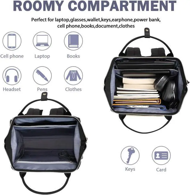 Alt view image 3 of 5 - EMPSIGN 17 inch Laptop Backpack for women & 15.6 inch Rolling Laptop Bag