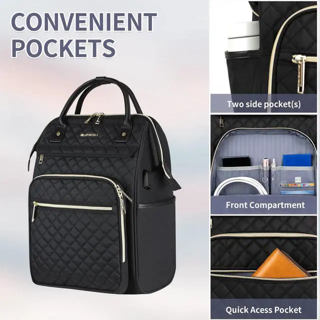 Alt view image 4 of 5 - EMPSIGN 17 inch Laptop Backpack for women & 15.6 inch Rolling Laptop Bag