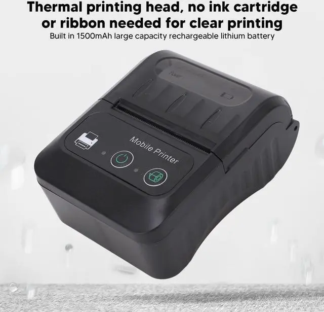 Alt view image 2 of 5 - 58mm Portable Mini Thermal QR Code Printer, USB Receipt Thermal Printer 2in Cordless USB Receipt Ticket Thermal Printer for Android