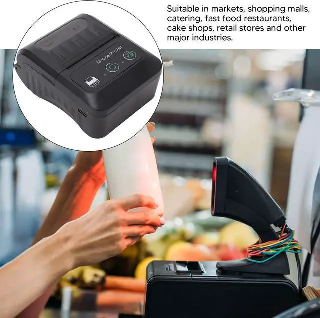 Alt view image 3 of 5 - 58mm Portable Mini Thermal QR Code Printer, USB Receipt Thermal Printer 2in Cordless USB Receipt Ticket Thermal Printer for Android