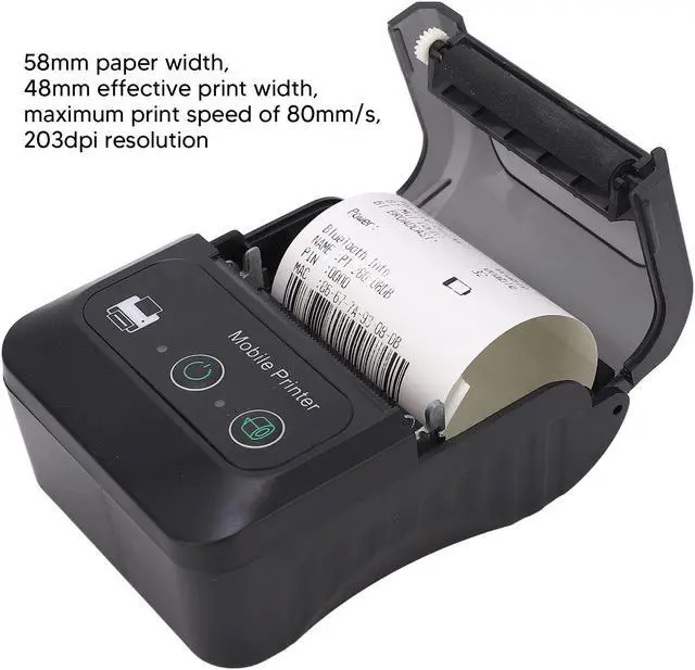 Alt view image 5 of 5 - 58mm Portable Mini Thermal QR Code Printer, USB Receipt Thermal Printer 2in Cordless USB Receipt Ticket Thermal Printer for Android