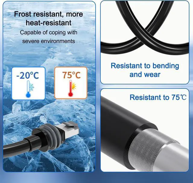 Alt view image 5 of 5 - Fanktoo 131.2FT/ 40M Starlink Gen 3 Cable for Star Link Generation 3 V3/ Mini, Replacement Extension Starlink Ethernet Cable Waterproof (Black)