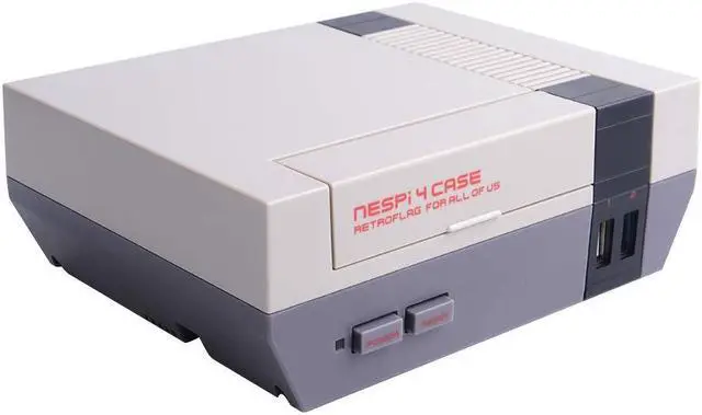 Alt view image 2 of 5 - GeeekPi RETROFLAG NESPi 4 Case Kit, with SSD CASE, Splitter Switch & Cooling Fan & Heatsinks & USB Wired Game Controllers for Raspberry Pi 4 Model B
