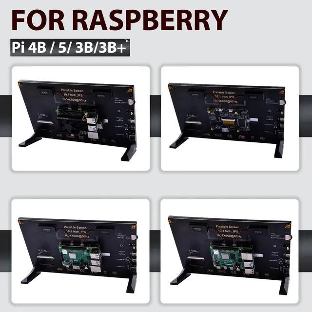 Alt view image 2 of 5 - GeeekPi 10.1 inch Capacitive Touchscreen for Raspberry Pi, HDMI Monitor IPS 1024X600 LCD Display with Dual-Speaker for Raspberry Pi 5/4B/3B+/3B/B+, with Mount Hole to Install Raspberry Pi Board