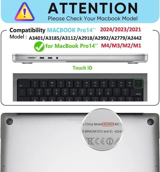 Alt view image 2 of 5 - HXCASEAC Case Compatible with MacBook Pro 14 inch Case 2024 2023 2022 2021 with Foldable Stand, Anti-Scratching Protective Cover (M4 M3 M2 M1) A3401 A3112 A2918 A2992 A2779 A2442 Fabric, Grayish Blue