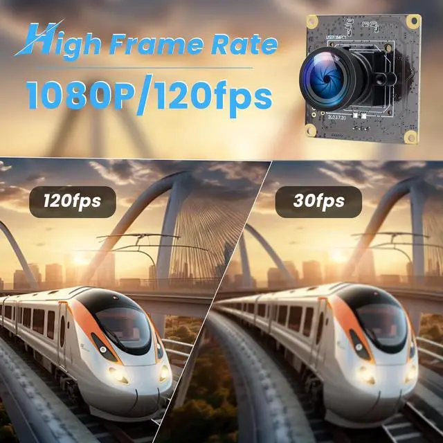 Alt view image 2 of 5 - IFWATER 120fps USB Camera Module - 4K High Speed Golf Swing USB Camera with No Distortion 110 Degree Wide Angle Lens for Windows Mac OS Jetson Nano