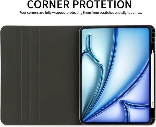 Alt view image 5 of 5 - JOYLAND for iPad Pro 12.9 inch 2022/2021,Cute Bow Case Anti-Scratch Shockproof Premium Folio Stand Case with Pencil Holder,for iPad Air 13 Inch 2024