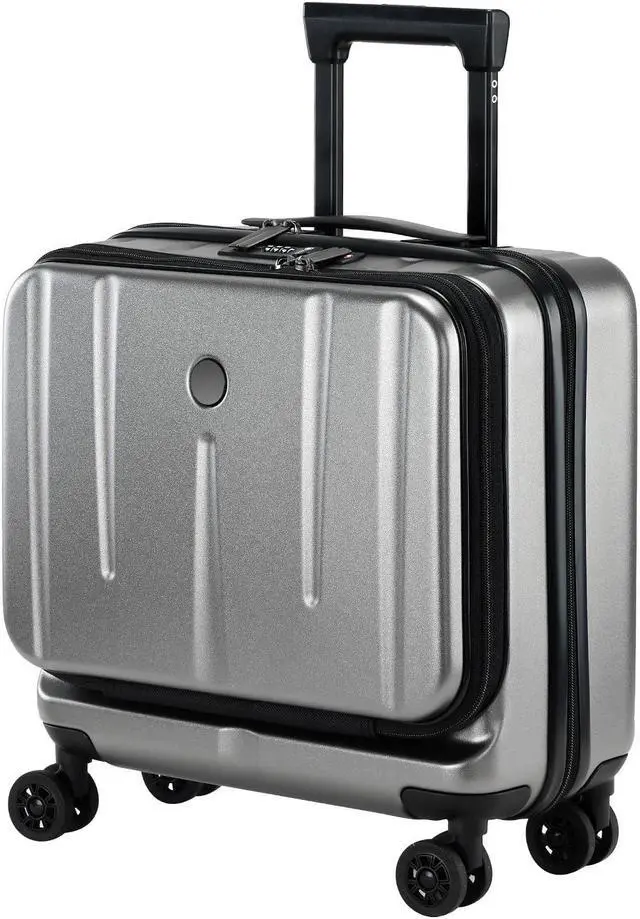 Main image of 16 Inch Carry On Luggage with 2 Compartments for 14 & 15 Laptop, 16.14*8*17.12 Rolling Briefcase, Lightweight Hardshell ABS+PC Suitcase with Spinner Silent Wheels, for Business Trip, Dark Gray