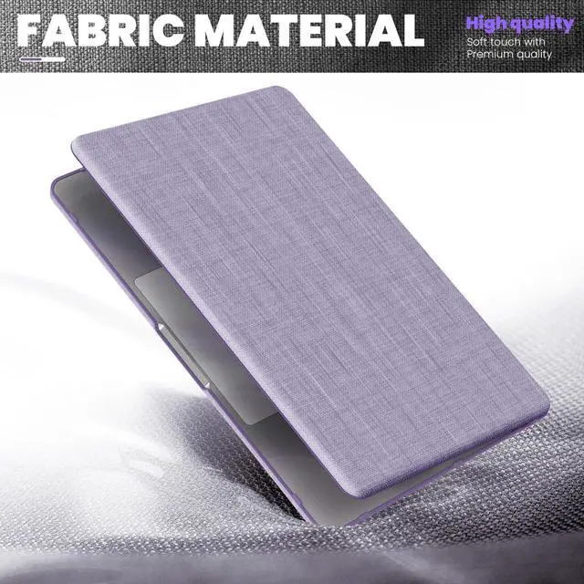 Alt view image 3 of 5 - MEEgoodo for MacBook Air 13.6 inch Case (M4/M3/M2) 2025 2024 2022, Kickstand Cover Fit Model(A3240/A3113/A2681), Fabric Case for Mac Air 13 with TPU Keyboard & Webcam Cover & OTG Adapter, Purple