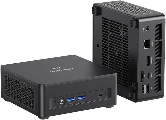 Main image of MINISFORUM UM690L Slim Mini PC, AMD Ryzen 9 6900HX Mini Computer (8C/16T, up to 4.9 GHz), 32 GB LPDDR5 and 1 TB PCIe 4.0 SSD, DP/HDMI 2.1/USB 4, 4 x USB Type-A, WiFi 6E/BT 5.3