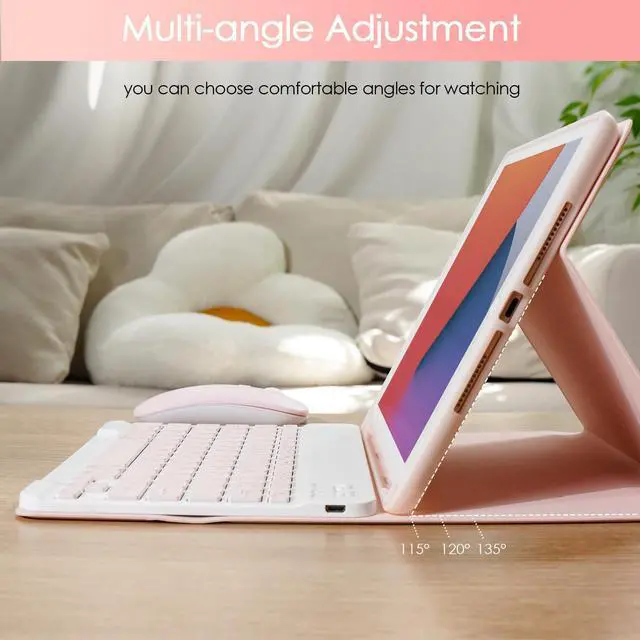 Alt view image 4 of 4 - Nsyee Keyboard Case for iPad 9th 8th 7th Generation 10.2 Inch, Detachable Bluetooth Keyboard Case with Pencil Holder and Mouse for iPad 9th/8th/7th & iPad Air 3rd 10.5"/iPad Pro 10.5"