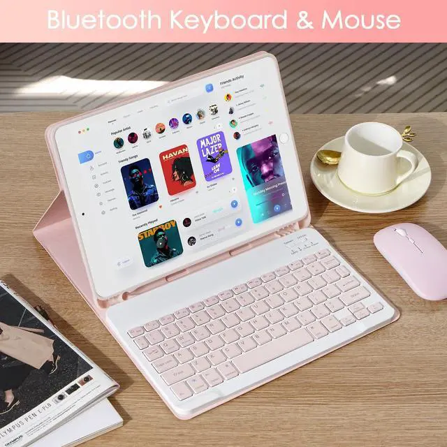 Alt view image 3 of 4 - Nsyee Keyboard Case for iPad 9th 8th 7th Generation 10.2 Inch, Detachable Bluetooth Keyboard Case with Pencil Holder and Mouse for iPad 9th/8th/7th & iPad Air 3rd 10.5"/iPad Pro 10.5"