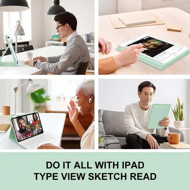 Alt view image 5 of 5 - Keyboard Case for iPad Air 11-inch M2/ Air 5th/ 4th Generation, Detachable Bluetooth Keyboard with Pencil Holder 10.9 inch, Folio Smart Case for iPad Air 11 2024 / Pro 11 4th/3rd/2nd/1st Gen