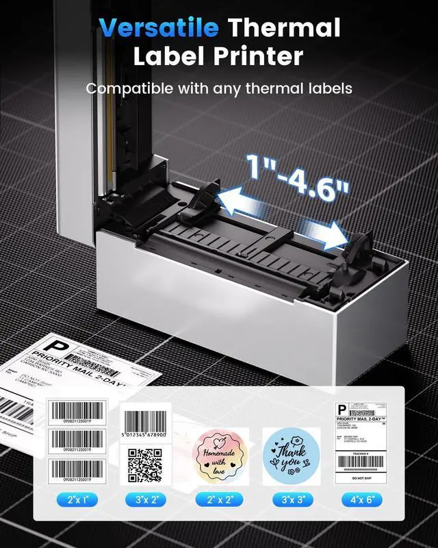 Alt view image 2 of 5 - Phomemo WiFi Thermal Label Printer 4x6, Shipping Label Printer for Small Business, Barcodes for Shipping Packages, Compatible with iPhone, Android, Mac, Shopify, USPS