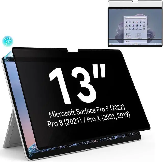 Main image of Privacy Filter Compatible with Microsoft Surface Pro 10 (2024) / 9 (2022) / 8 (2021) / X (2021, 2019), Easy On/Off 13 Inch Removable Anti Spy Glare Blue Light Privacy Screen