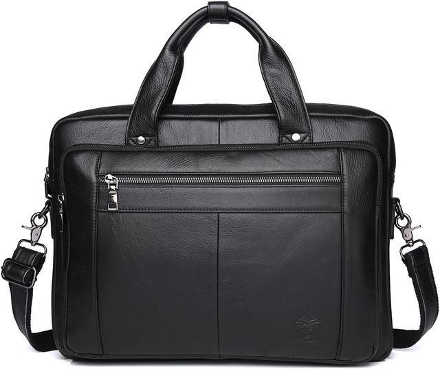Mens Messenger Laptop Bag Rugged Vintage Look Waxed Canvas Leather Shoulderstrap