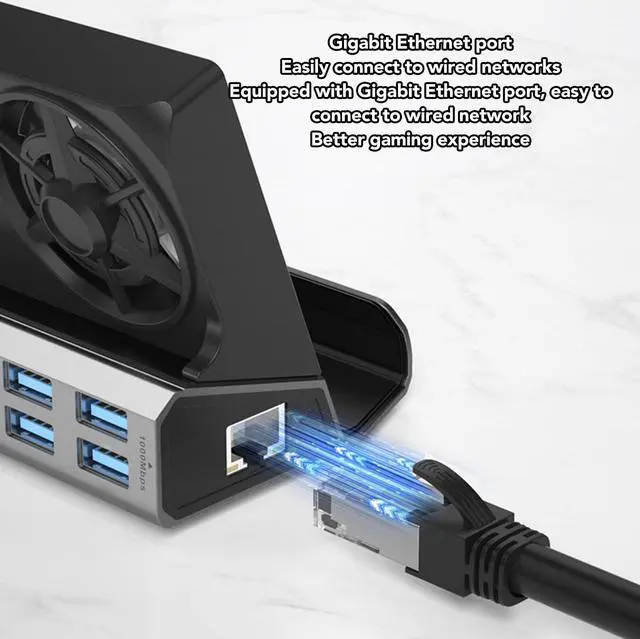 Alt view image 4 of 5 - 10 in 1 Docking Station for Rog Ally Dock Steam Deck, USB C Docking Station Dual HDMI Monitor with Gigabit Ethernet (1000Mbps) Storage Card Memory Card 2xUSB3.1 Gen1 (5Gbps) 3xUSB2.0 PD Charging