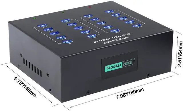 Alt view image 3 of 5 - [Upgraded Version] Sipolar USB hub A-213P High Speed Multi Ports USB 3.0 Data Hub for Cell Phone/Tablets with Mounting Brackets