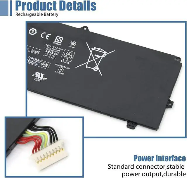 Alt view image 3 of 5 - VANPIR JI04XL 901247-855 901307-541 Laptop Battery Compatible with Hp Elite X2 1012 G2 Notebook for HP Elite X2 1012 G2-1LV76EA Notebook HSTNN-UB7E JI04047XL 2ICP4/66/72-2 7.7V 47.04Wh 6110mAh