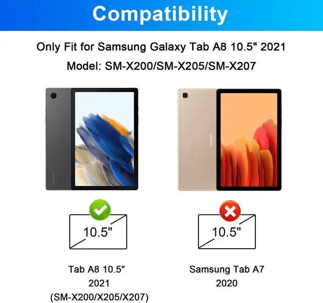 Alt view image 2 of 5 - SOPPY 7 Colors Backlit Keyboard Case for Samsung-Galaxy-Tab A8 10.5 inch 2022(SM-X200/X205/X207), Rechargeable-Detachable-Wireless Galaxy Tab A8 10.5" Slim Keyboard Case with S Pen Holder, Black