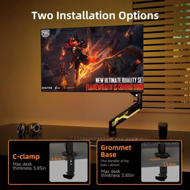 Alt view image 5 of 5 - Suptek Monitor Mount Gas Spring Arm Desk Mount Stand - Fully Adjustable, Fits 32 inch Monitors, Weight Capacity up to 22 lbs (MD8WY)
