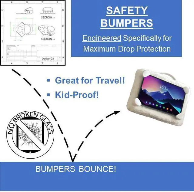 Alt view image 4 of 5 - Safety Lounger Cozy iPad Pillow Stand & Tablet Holder for Family & Kids, Soft Lap Bed Stand, Strong Carrying Handle, Protective Corner Bumpers, Fits iPad All Generations, Samsung Galaxy, Kindle, etc.