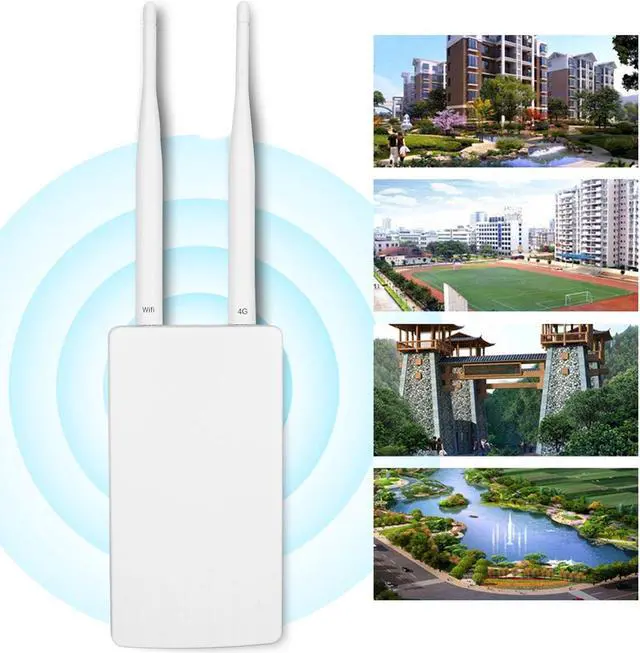 Alt view image 5 of 5 - Professional Outdoor 4G LTE CPE Router, 150Mbps Mobile Hotspot, 2pcs Detachable Antennas, Portable for Travel (US Plug)