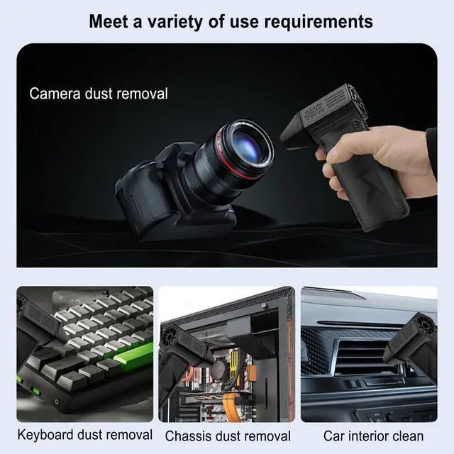 Alt view image 5 of 5 - Jet Dry Blower, Cordless Electric Air Duster with 13000 RPM High Speed, Rechargeable Portable Air Blower with 3 Adjustable Speeds for Electronics Cleaning, Car Drying, Home Use
